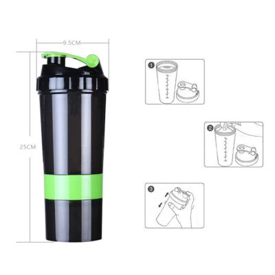 China Promotional Viable Food Grade Bpa PP Workout Sports Plastic Free Single Wall Protein Shaker Water Bottle for sale