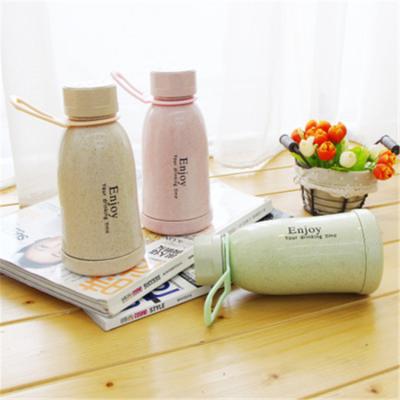 China Custom Logo Printing Biodegradable Wheat Straw Travel Water Bottle Sustainable OEM New Style for sale