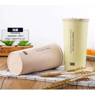 China Food Grade Sustainable Eco Friendly Promotional Biodegradable Wheat Fiber Straw Coffee Cup for sale