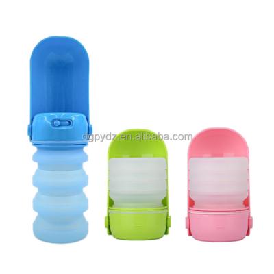 China Sustainable Convenient Folding Pet Plastic Water Cup Outdoor Travel Water And Grain Cup for sale