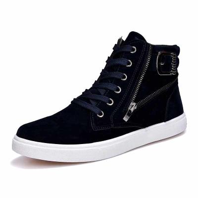 China High Quality Hot-selling Deodorization Zapatos Altos RTS Big Size Custom Design High Top Men Shoes Zipper Black Shoes for sale