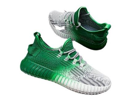 China Cushioning new trend fashion sneakers Mesh Fabric Breathable Green Gray color mens running shoes increasing shoes for men for sale