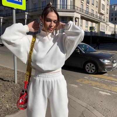 China STREETWEAR 2021 Autumn Streetwear Long Sleeve Sweatshirt Ladies Trotter Clothes Two Piece Women Sweatsuit Set Tracksuit for sale