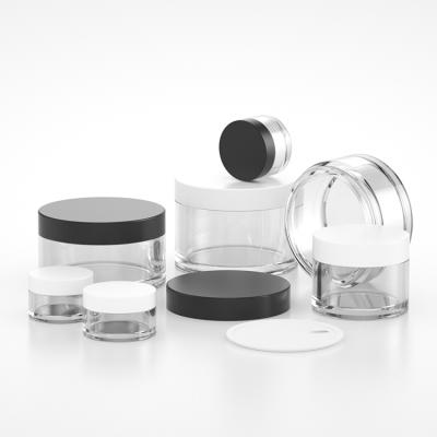 China 0.5oz 1oz 2oz 4oz 8oz 30g 50g 100g 1oz cosmetic container 30ml thick wall clear transparent plastic cosmetic jar with lid for make up for sale