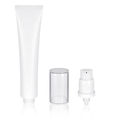 China Cheap Empty Red Skin Care Cosmetic Pump Tubes Cosmetic Airless Containers For Lotion/Cream/Sunscreen for sale