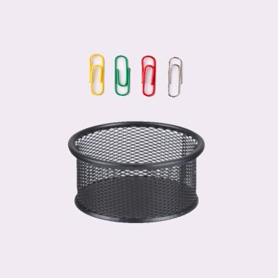 China Eco-friendly Item Color Customized Dark Durable Small Note Office Desk Stationery Round Mesh Paper Clip Mental Holder for sale