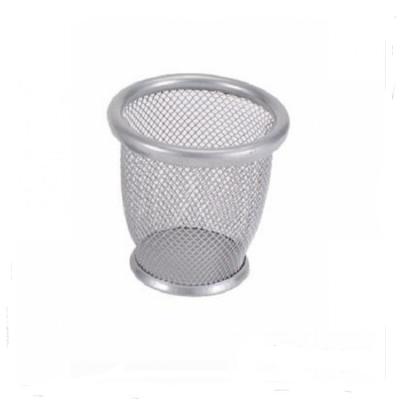 China Innovative Design Irregular Funnel Shape Storage Mesh Office Pen Holder School Desk Mesh Pen Holder Quality Round Metal Pen Holder for sale