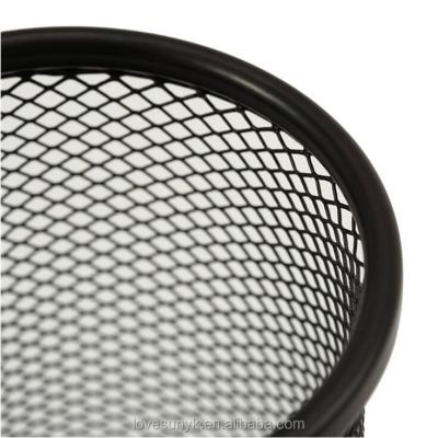 China Eco - Friendly Round Metal Mesh Pen Holder Pen Stand Pencil Holder for sale