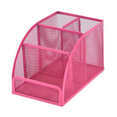 China Multifunction Ruler Clip Wire School Office Stationery Metal Gift Customized Mesh Pencil Organizer for sale