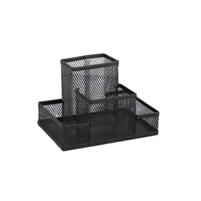 China Eco-Friendly 4 Compartment Metal Wire Mesh Desktop Multifunctional Organizer for sale