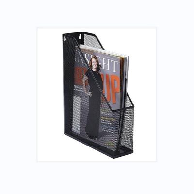 China Single Metal Wire Mesh Office Magazine Holder Magazine Stand Book Holder for sale