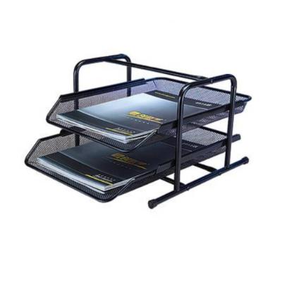 China Eco-friendly Classic Durable Stationery 2 Tier Design Office Mesh Mental Document Tray for sale