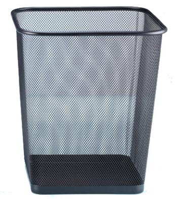 China Sustainable Office Square Metal Wire Mesh Paper Trash Can Waste Box for sale