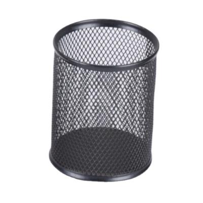 China Eco-Friendly Dapper Round Desktop Pen Mesh Metal Metal Pen Stand Holder Stand for sale