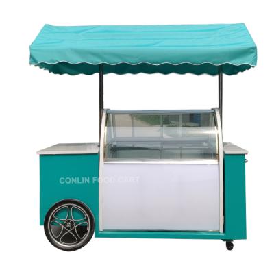 China Flour mill popular street mobile ice cream cart with freezer display hot vending popsicle cart for sale for sale