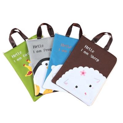 China Folding A4 File Folder Student Travel Pouch Zipper Cheap Multifunctional Documents Bag for sale