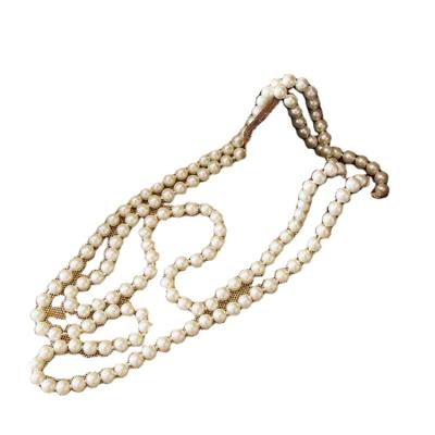 China Minority Chinese Style Pearl Necklace Women's Long Chain With Many Circles for sale