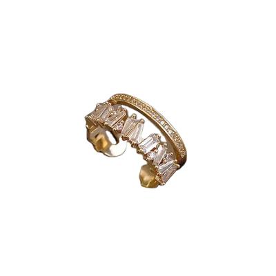 China Personality Fashion 14k Gold Double Layer Ring Female Cool Wind for sale