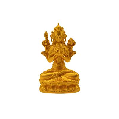 China Golden religious handicraft decoration buddha sits on top of a golden buddha statue for sale