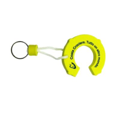 China Plastic Copy Logo Custom Shape Floating Foam EVA Lanyard Keychain for sale