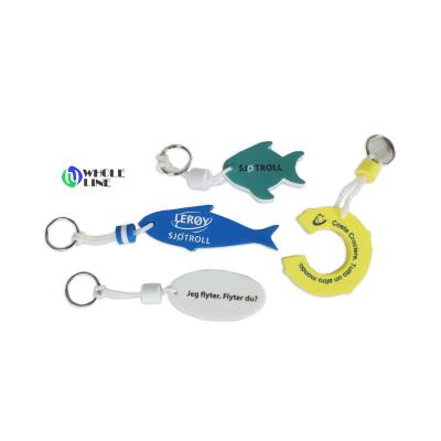 China Promotional Cheap Custom Shape Floating Key Rings EVA Foam Keychains Environment Friendly for sale