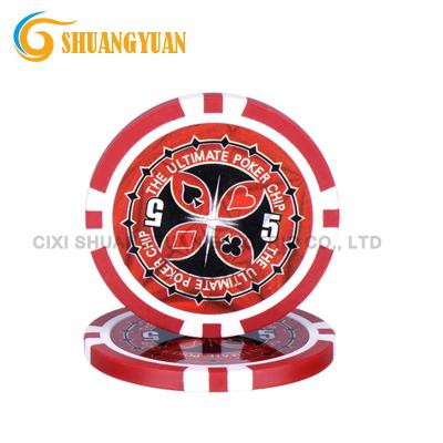 China 11.5g ABS Ultimate 8 Stripe Poker Chip With Custom Laser Stickers for sale