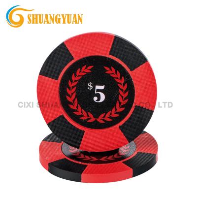 China 9.5g Pure Clay 2-Tone Clay Poker Chip With Custom Sticker for sale