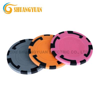 China Clay 15g Clay Striped Big Poker Chip with Custom Sticker for sale