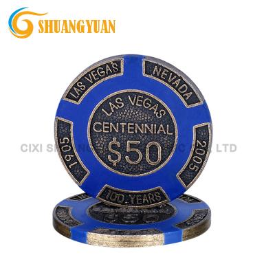 China 16g Las Vegas Zinc Metal Centennial Poker Chip Alloy for sale