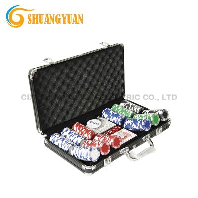 China 300pcs ABS Poker Chip Set With Black Aluminum Case, 11.5g Hold Them Fitted Poker Chip for sale