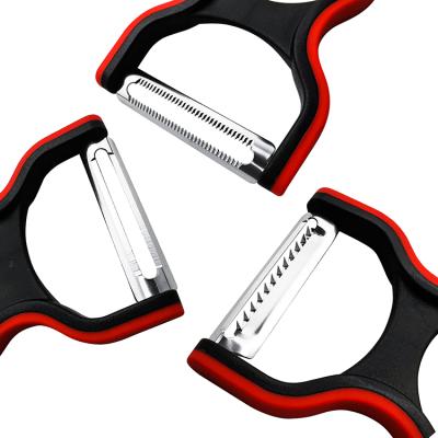 China New Products Hot Sustainable Multifunctional Kitchen Stainless Steel Three-Piece Fruit Peeler Peeler for sale