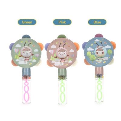 China tambourines & bubble wand 2 functions in 1 handheld toy tambourine bubble wand rattle drum for sale