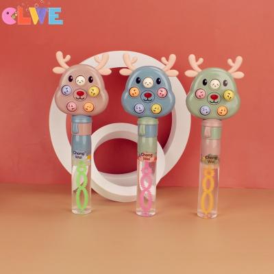 China Intelligence Helping Kids Play Good Quality ABS Novelty Reindeer Head Fighting Gophers Bubble Magic Wand Surprise Christmas Bubble Stick Gift For Children R for sale