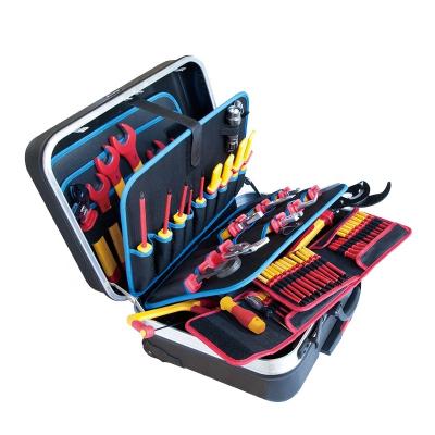 China Electrical DIY Tools 111 Piece Professional VDE Insulated Repair Tool Kit In Rolling Trolley Case Too Box For Electricians for sale