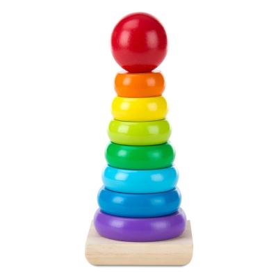 China DIY TOY New Amazon Bestsellers DevelopmentalToys Classic Wooden Rainbow Educational Stacker for 18 Months Children for sale