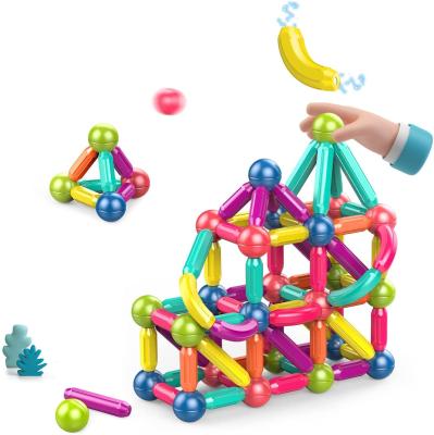 China Training Practice and Ability o Amazon 3D Magnet Logic Balls and Rods Intelligence Educational Rod Toys 33Pcs Magnetic Sticks Assembly Building Block Kids Toys for sale