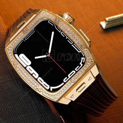 China Watch Case For Apple Iwatch Series Hot Selling Bling Protector Luxury Diamond Face Watch Case With Strap For Apple for sale