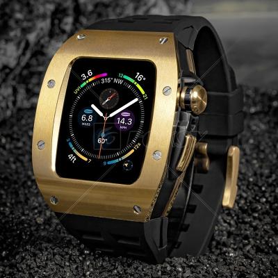 China Watch Case For Hot Selling Apple Iwatch Series Silicone Band And Metal Logo Custom Watch Case For Apple Iwatch Smart Series 3/4/5/6/7 for sale