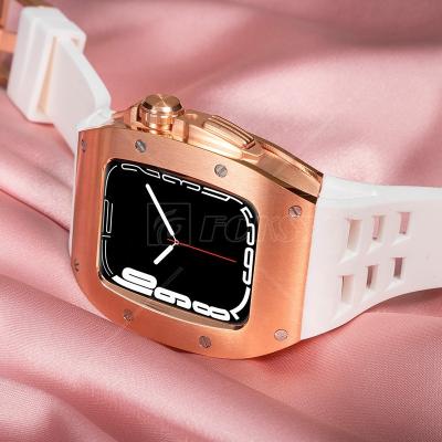 China Watch Case For Apple Iwatch Series Hot Selling Original Leather Band Strap Designer And Luxury Metal Watch Case For Apple Iwatch Smart Series 1/3/4/5/6/7/SE for sale