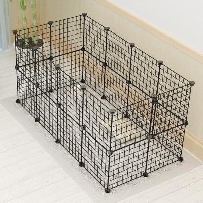 China Rabbit Breathable Thick Wire Teddy Cage Pet Mesh Pen Pet Dog Pen Set Small Cat Cage for sale