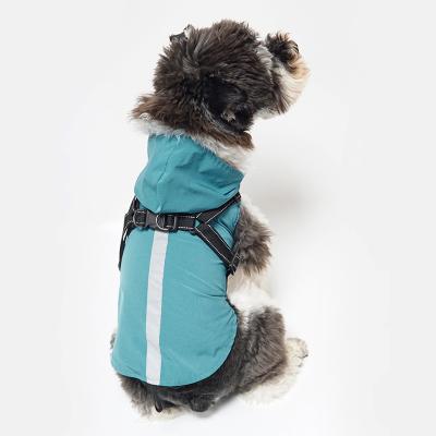 China New Viable Dog Clothes In Small Type Raincoat Large Dog Reflective Dog Traction Breathable Raincoat Wholesale for sale