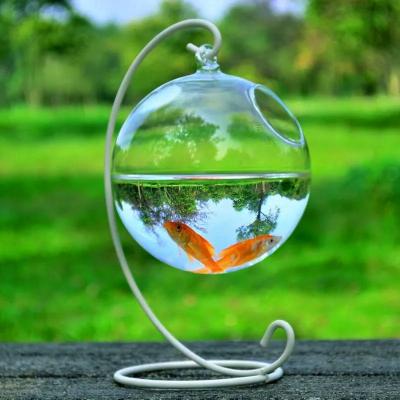 China Viable Creative Hanging Clear Spherical Glass Spherical Glass Vase Aquarium Home Decoration Handmade Furnishings for sale