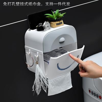 China Double paper towel roll paper box toilet box wall hanging paper box no punching plastic simple creative minimalist napkin for sale