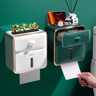 China New Toilet Paper Roll Toilet Paper Box Minimalist Paper Holder Double Storage Box for sale