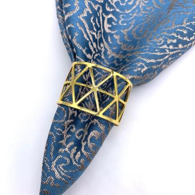 China Dinner Holiday Party Table Decoration Cavity Triangle Napkin Buckle Viable Napkin Ring Napkin Ring for sale