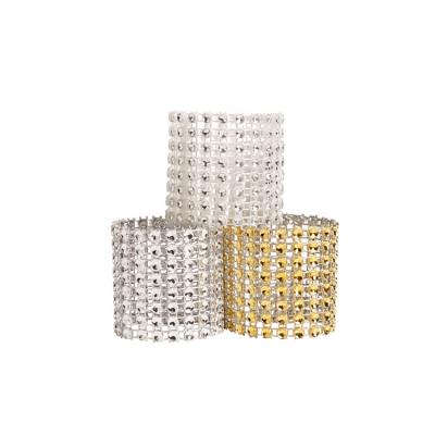 China 8 Napkin Rings Table Row Mesh Diamond Clasp Napkin Clasp Factory Supplies Wedding Viable Party/Napkin Ring for sale