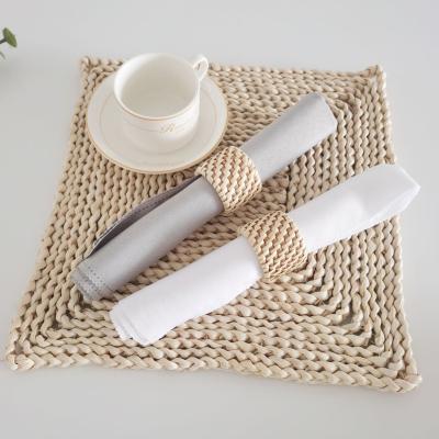 China Viable modern single loop rattan napkin ring rattan grass napkin napkin ring western home hotel table decoration for sale