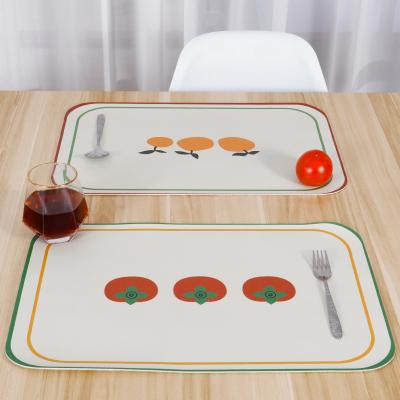 China Viable to figure the same day can be small fresh classical PVC place mat oil leather waterproof table MATS for sale