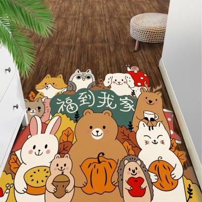 China Viable Scrubable Cut No-Wash Door Mat PVC Carpet Household Kitchen Bedroom Porch Rug for sale