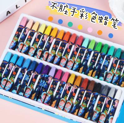 China New Modern Non-Toxic Brush Children's Creative Stain Cartoon Children Color Crayons Not Dirty Hands Space Kids Oil Painting Stick for sale